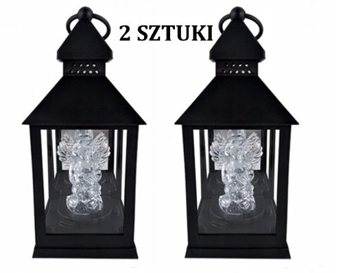  LED-Kerze mit Engel Cortina 23 cm schwarz