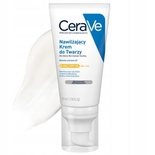 CeraVe Feuchtigkeitscreme für das Gesicht SPF 50, 52ml - Für normale bis trockene Haut