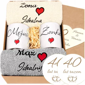    JUBILÄUMSGESCHENK ZUM HOCHZEITSTAG 40 25 50 HANDTÜCHER BECHER sw mt