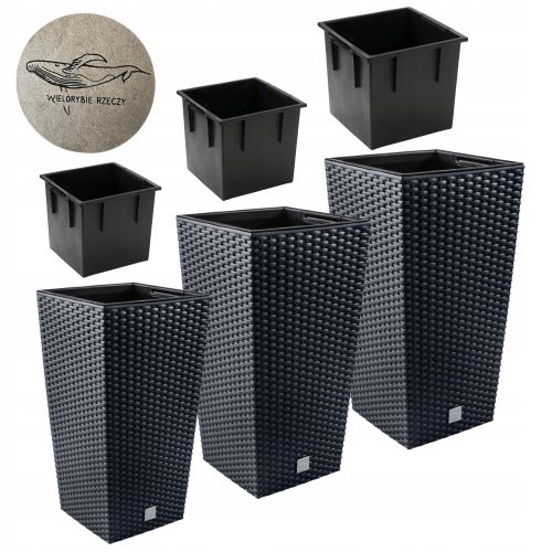 Set Prosperplast Blumentöpfe 24x45 cm schwarz, 3 Stück