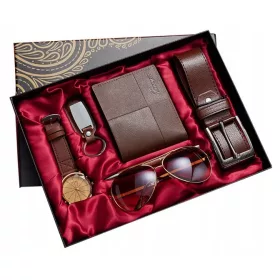    GESCHENKBOX-SET HERRENBRIEFTASCHE RIEMEN UHR BRILLE WEIHNACHTSGESCHENK