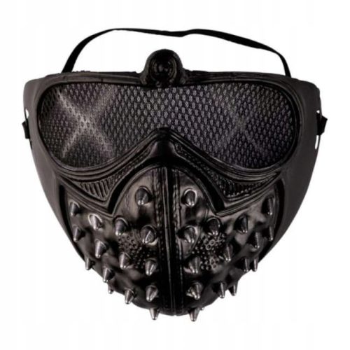  Carnival Toys CT00349 Gesichtsmaske Zombie aus schwarzem Kunststoff