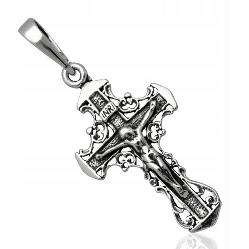  Kreuz aus oxidiertem Silber mit einem Bild aus Pr.925