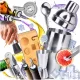 Barkeeper-Set für Getränke, 12-tlg. Shaker 750 ml Stößel Jigger Siebständer