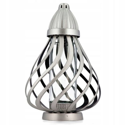  Kerze Silber gebogenes Netz, 36 cm