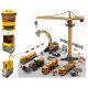  GROSSES KOFFER-SET, BAUFAHRZEUGE, BAGGER, KRAN, LKW, FIGUREN