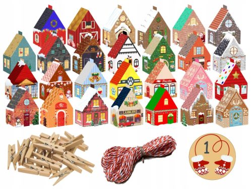  Adventskalender - Bunte Häuser SET 24-tlg.