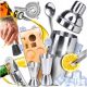 Barkeeper-Set für Getränke, 11-tlg. Shaker, Sieb, Jigger, Stößel, Ausgießer