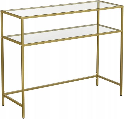  Songmics rechteckige Konsole 100 x 35 x 80 cm gold