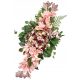 Blumen und Blumensträuße zu Allerheiligen Grabdekoration, Friedhofsstrauß, rosa und lila