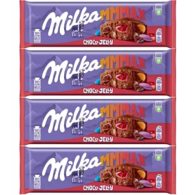   Milka Mmmax Choco Jelly – Vollmilchschokolade mit süßen Überraschungen, 250 g, 4er-Pack