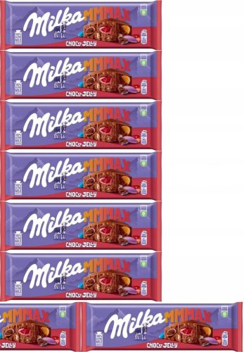 Milka Mmmax Choco Jelly – Schokoladentafel mit Gummijelly und knisternden Zuckerstückchen, 250g x8