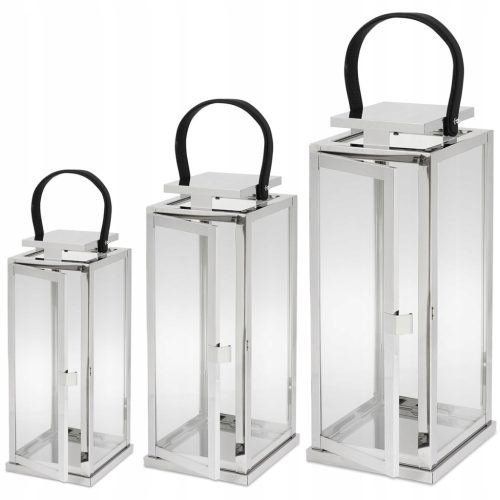  LATERNEN, LAMPEN, GARTENKERZENSTÄNDER, LATERNE, 3ER-SET, SILBER