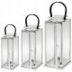  LATERNEN, LAMPEN, GARTENKERZENSTÄNDER, LATERNE, 3ER-SET, SILBER