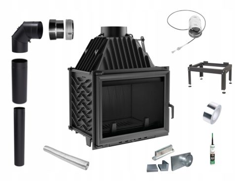 Luftkamin aus Gusseisen Kratki ZUZIA 15 kW schwarz