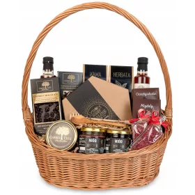    Geschenkkorb mit Honigtrüffel, Tee und Premium-Delikatessen-Set