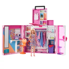  Barbie-Kleiderschrank-Set mit Puppe + 36 Accessoires HGX57