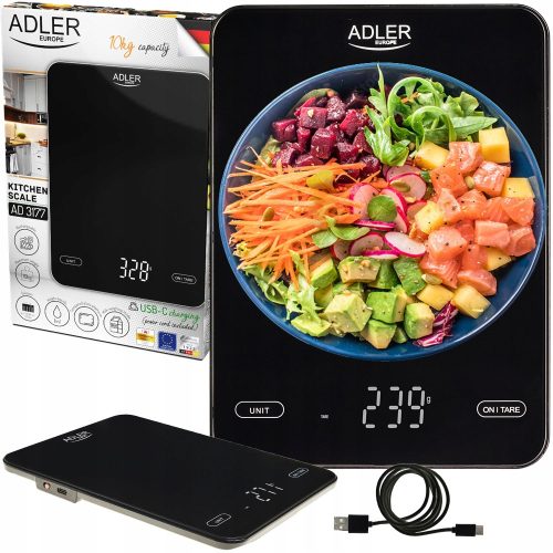  Adler AD3177B Küchenwaage schwarz 10 kg