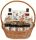  Geschenkkorb-Set mit Obst, Sirup, Kaffee, Tee, Sirup, Schokolade