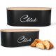  Chomik Cook Line Brotkasten mit Brett, Metall in Schwarz, Braun- und Beigetönen
