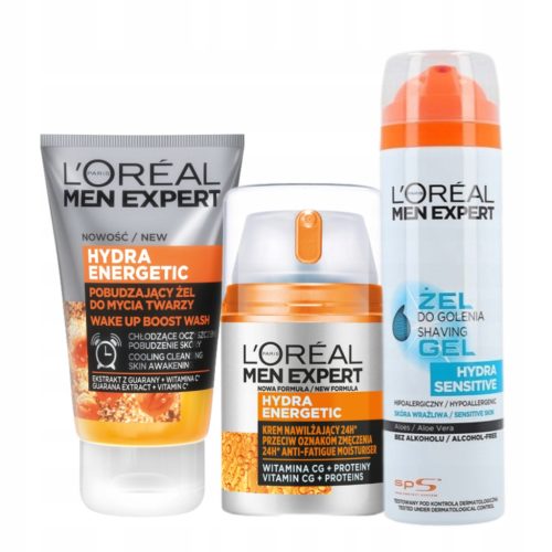  LOREAL Men Expert Hydra Energetic Set-Creme, Gesichtswaschgel + KOSTENLOS