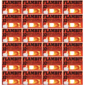    Weißes Anzündholz, Flambit, 24er-Pack X 32 Würfel Kaminanzünder