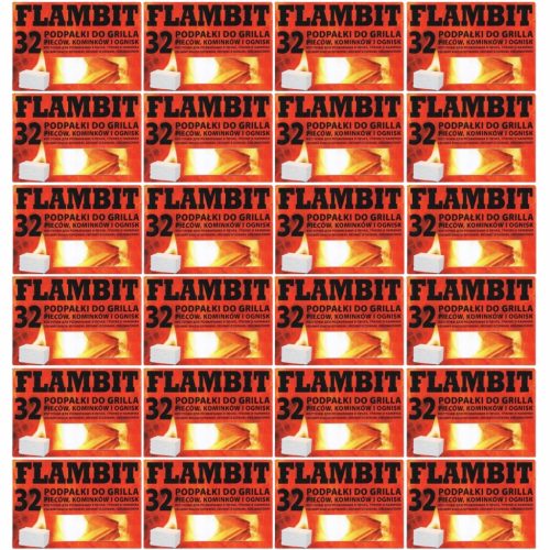  Weißes Anzündholz, Flambit, 24er-Pack X 32 Würfel Kaminanzünder