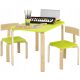  MÖBEL-SET 2 STÜHLE KINDERSPIELTISCH GRÜN ABGERUNDETE ECKEN