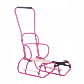    starker polnischer Schlitten für Kinder, RÜCKENLEHNE + FUSSSTÜTZEN + SCHIEBER