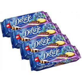   Delicje Biszkopty mit Blaubeer-Jelly 147g, 24 Packungen - Mondelez