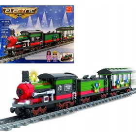    Bausteine Elektrischer Zug Weihnachtszug angetrieben mit Gleislokomotive