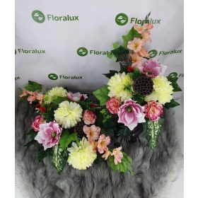    Set Kopfschmuck + Blumenstrauß, Blumenstrauß für das Grab, Komposition