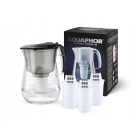    Aquaphor Filterkrug Aquaphor Provence Krug + 3 Einsätze A5, schwarz 4,2 l schwarz
