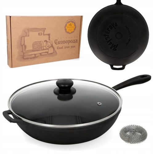 Bratpfannen Maysternya traditionelle Bratpfanne, 28 cm, Gusseisen
