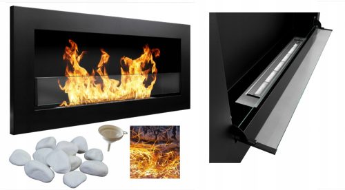 Archikart hängender Biokamin 90 x 40 x 12 cm schwarz