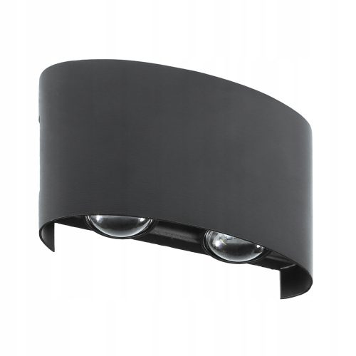  Schwarze Gartenwandleuchte Interlook, integrierte 4-W-LED-Quelle
