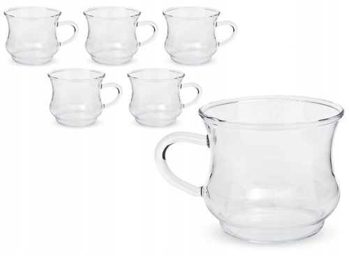 Tasse und Untertasse für Kaffee und Tee Termisil Iza Becher, Glas, 220 ml, 6 Stk.