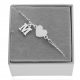  Silbernes Herzarmband, Herzbuchstabe, Buchstabe, Gravurbox, Silber 925
