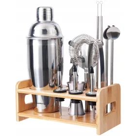   Barkeeper-Set für Getränke und Cocktails, 15-teilig, Silber KLAUSBERG KB-7653