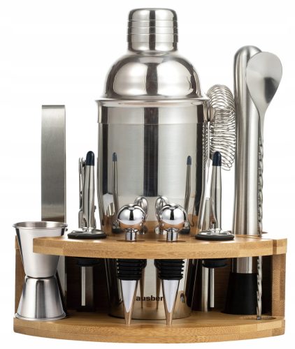 Barkeeper-Set für Getränke, Cocktails, Bar, 12-teilig, Silber KLAUSBERG KB-7655