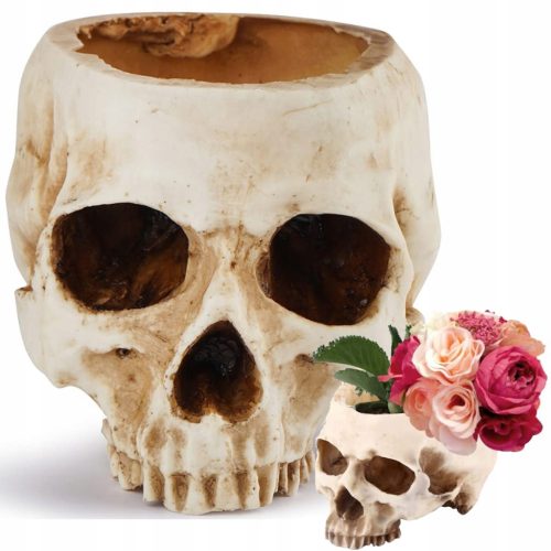  Totenkopf-Ornament, Totenkopf-Blumentopf, Pflanzenbehälter für Halloween