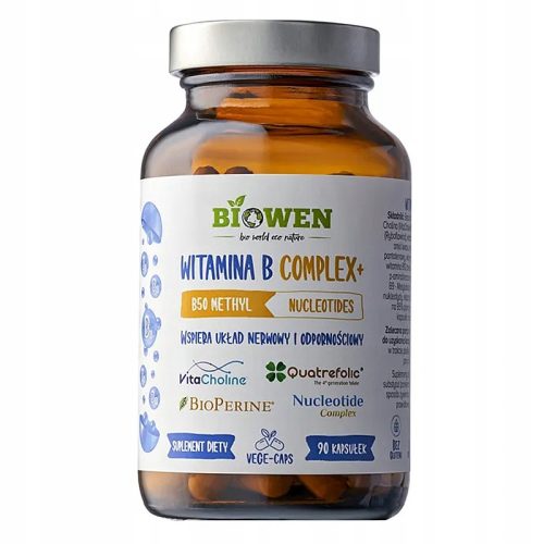 BIOWEN Vitamin B Komplex mit Nukleotiden - Unterstützt Energie und Nervensystem - 90 Kapseln