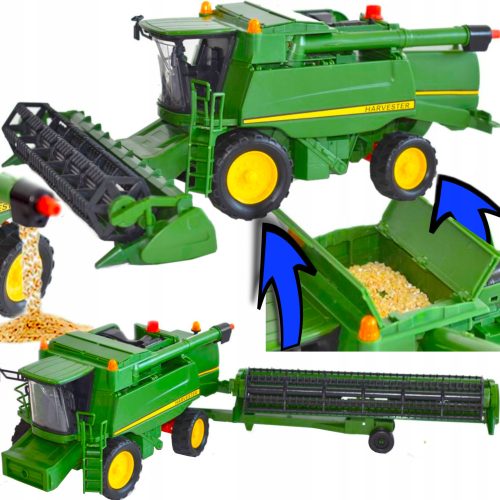  JOHN DEERE T670 GROSSER Mähdrescher ERNTE BEWEGLICHE ELEMENTE ANTRIEB TRAKTOR SPIELZEUG