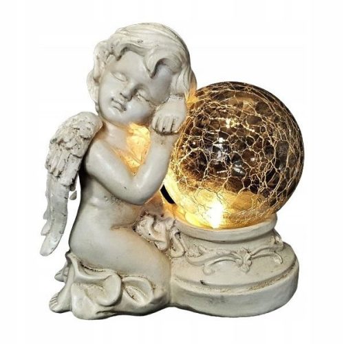  Kerzenfigur sitzend SCHUTZENGEL Solar für den Garten oder das Grab