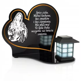    LAMPION, Solar-LED-Kerze + Ständer mit Widmung für Grab, Friedhof