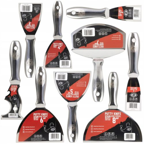 OLEJNIK-SET MIT 9 EINTEILIGEN SPATELN, 38-203 MM, EIMERSCHAUFEL, SCHABER