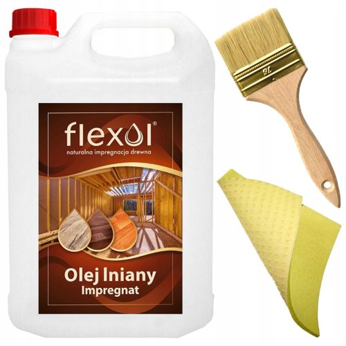 Flexol Leinöl, natürliche Holzimprägnierung, 5 l + 2 weitere Produkte