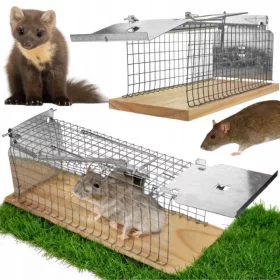  MAUSEFALLE, MARDERFALLE, NERZ, RATTEN, METALLKÄFIG, XXL