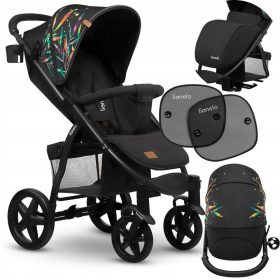    Lionelo Annet Plus Dreamin Kinderwagen + Sonnenschutz für Autofenster. 2 Lionelo-Sonnenschirme