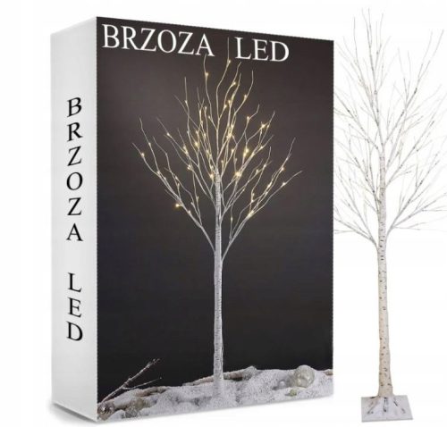  DEKORATIVER WEIHNACHTSBAUM, LEUCHTENDE LED-BIRKE, 150 cm, KALTWEIßE LAMPEN